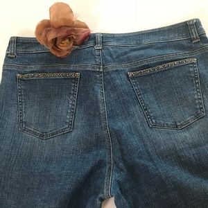 Jones NY Premium Denim Flare Jeans Beaded Pockets